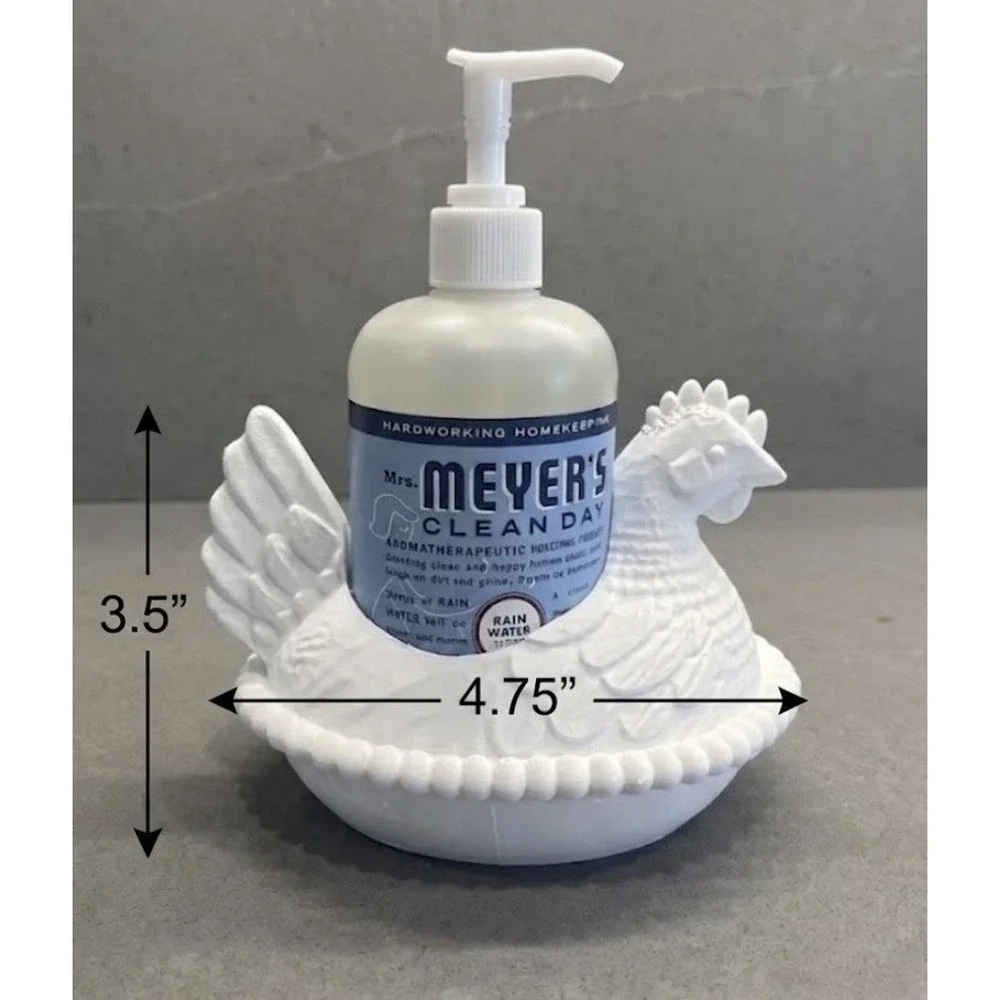 Hen On Nest Meyer 12.5 Oz Soap Holder Caddy 3D Print White Kitchen Cottage